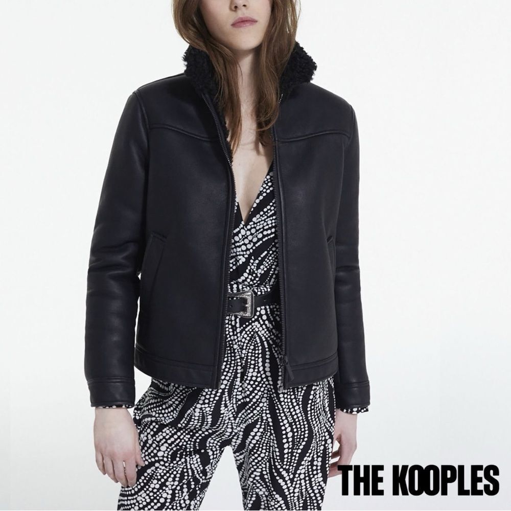 The KOOPLES **NWT** Black Faux Suede Fur Coat